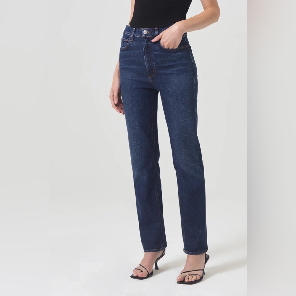 AGOLDE High Rise Stovepipe Jeans Discord Dark Indigo 23